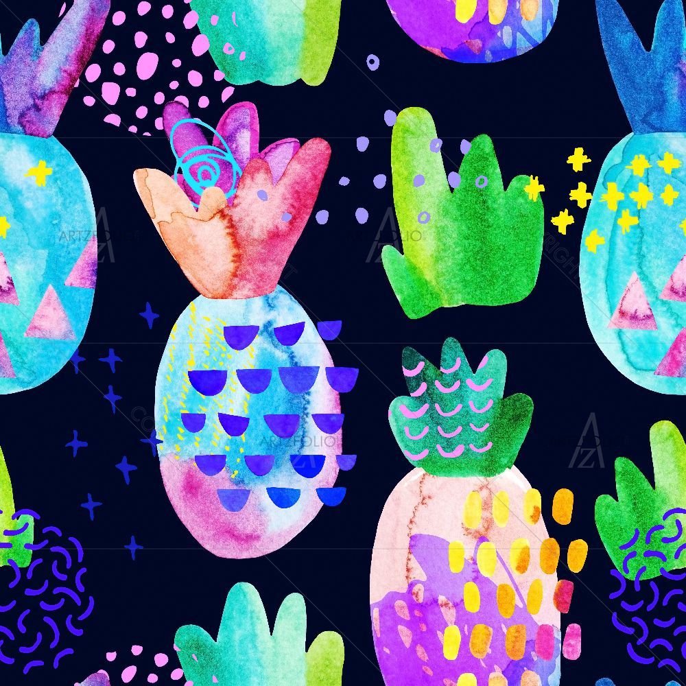 Pineapples Pattern D2 — custom-size art design 5016698