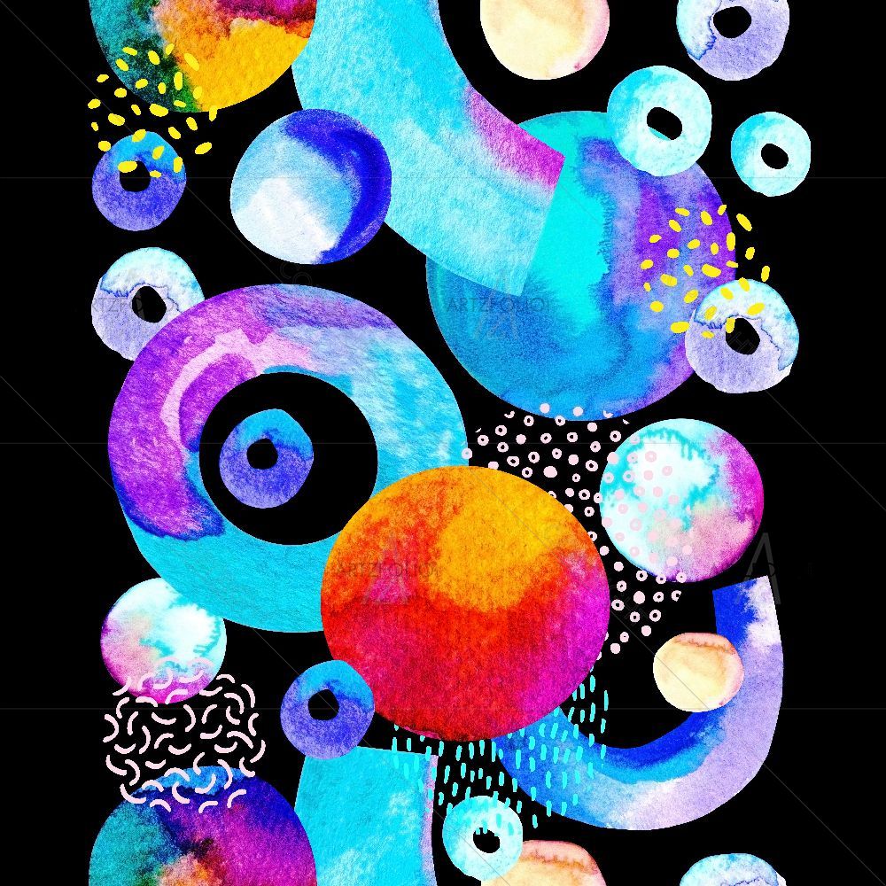 Watercolor Geometric Shapes — custom-size art design 5016703