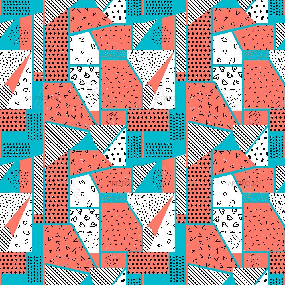 Abstract Patchwork Art D2 — Abstract custom art by ArtzFolio