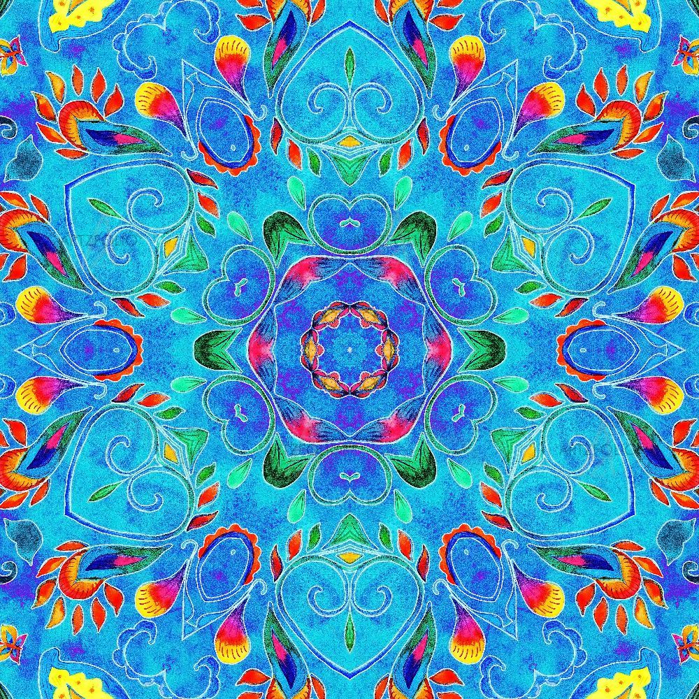 Watercolor Hand Drawn Mandalas — custom-size art design 5016709