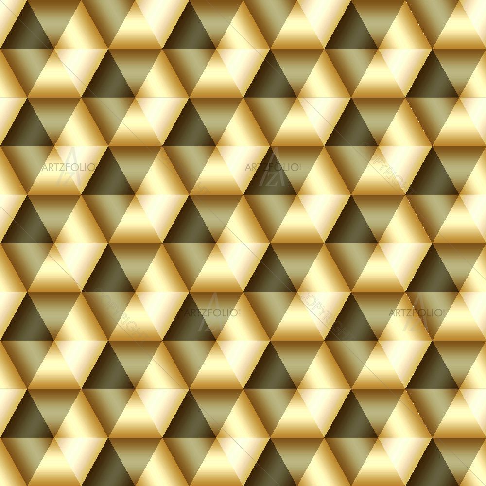 3D Golden Geometric Pattern — custom-size art design 5016710