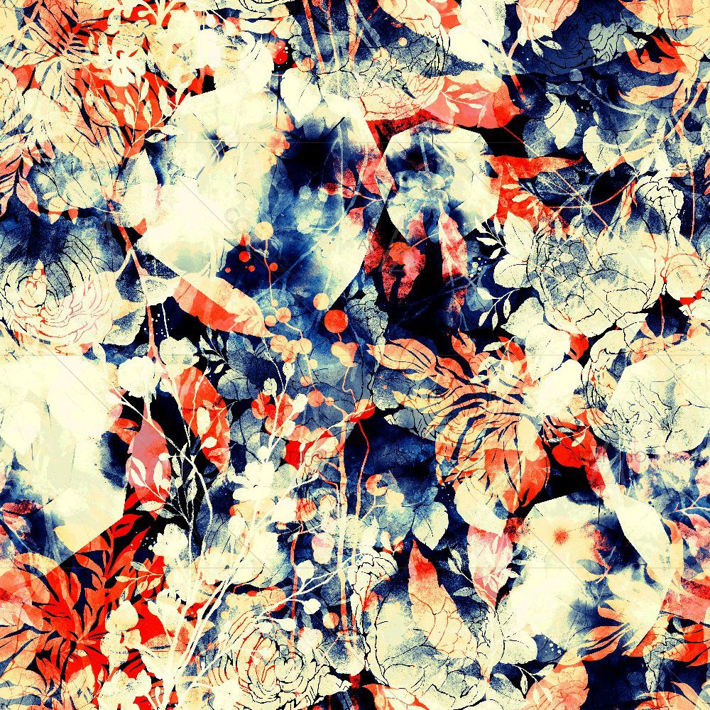 Flowers Leaves Imprints D2 — custom-size art design 5016712