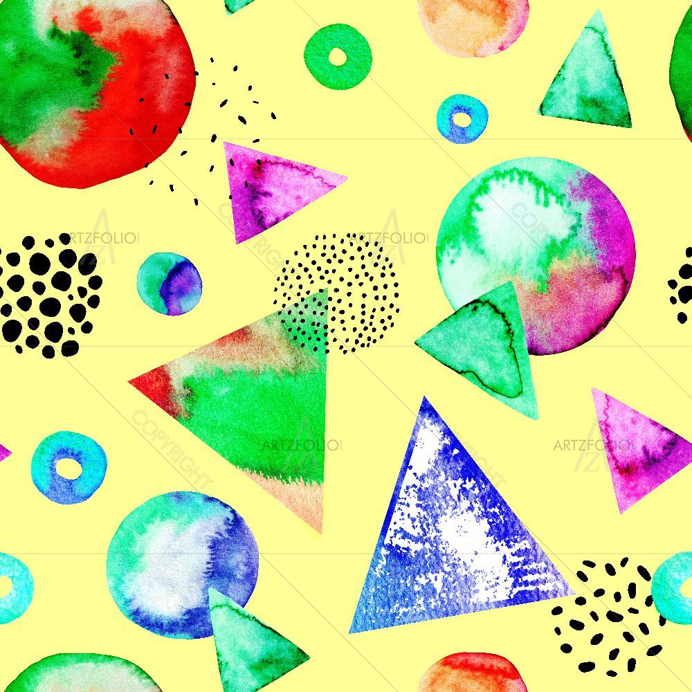 Abstract Watercolor Shapes D6 — custom-size art design 5016713