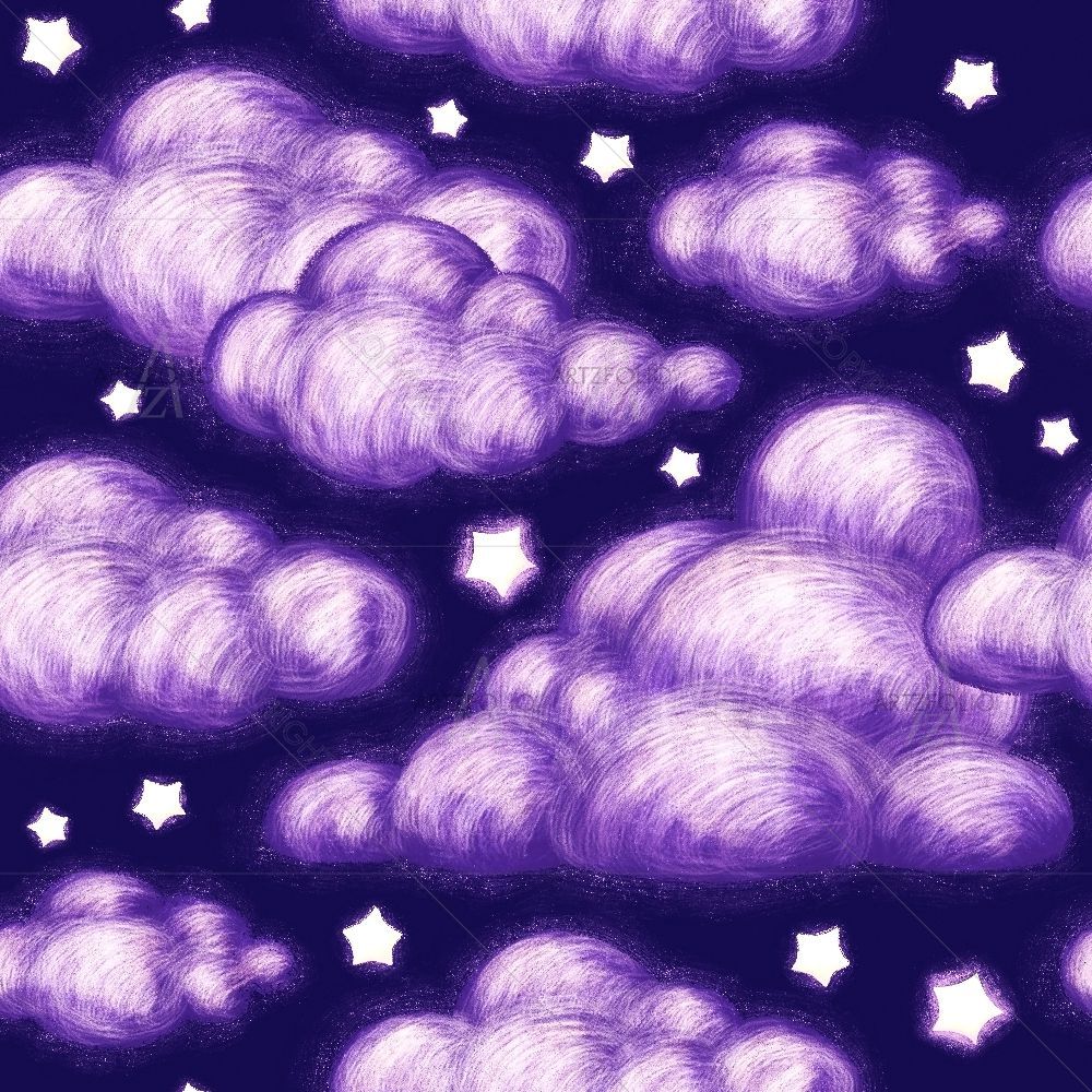 Night Sky Clouds & Stars — custom-size art design 5016720