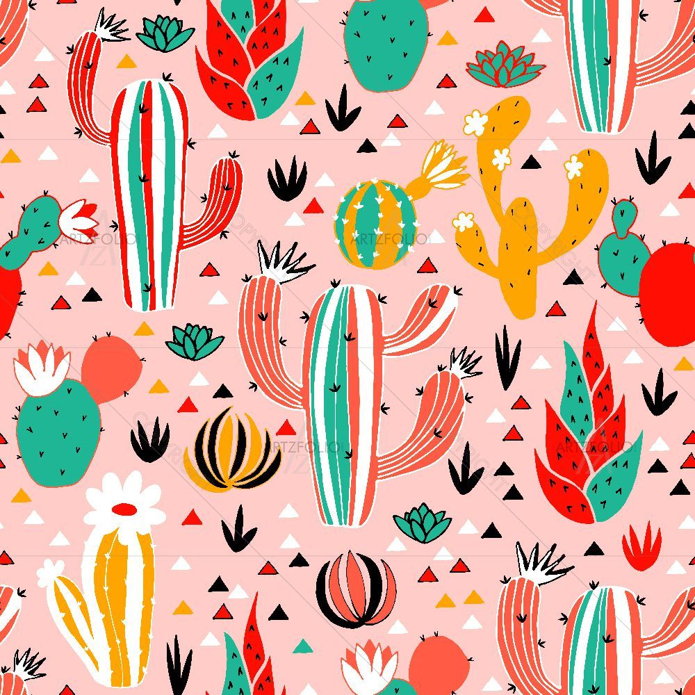 Pink Desert Flowers — custom-size art design 5016722