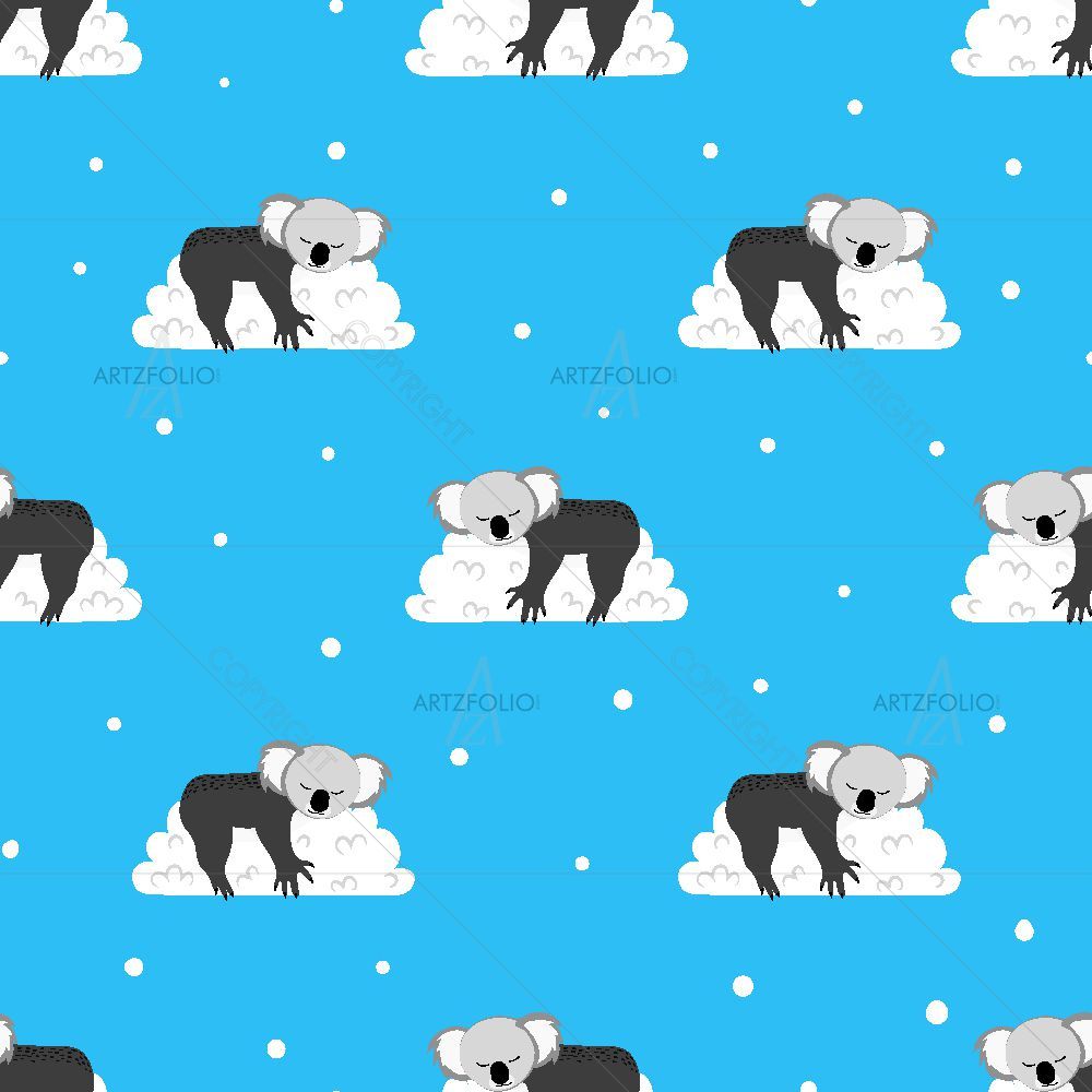 Sleeping Koala Bears on Clouds — custom-size art design 5016727