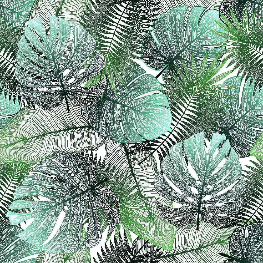 Tropical Palm Leaves D5 — custom-size art design 5016729