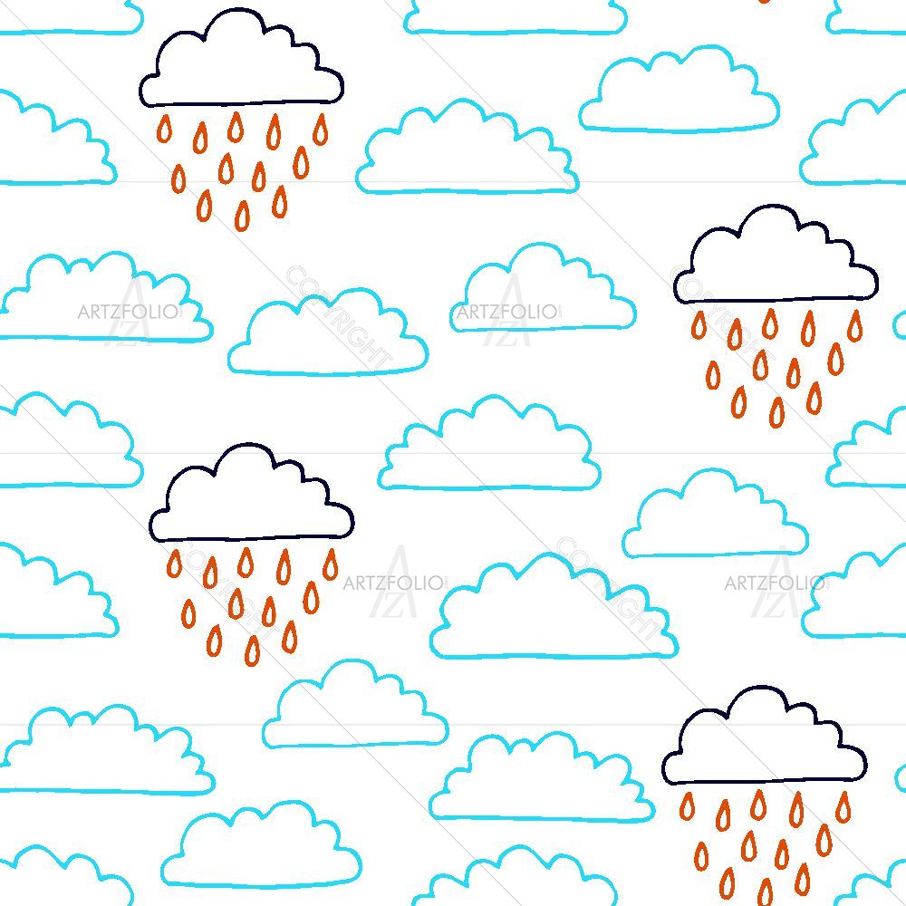 Clouds & Raindrops — Abstract custom art by ArtzFolio