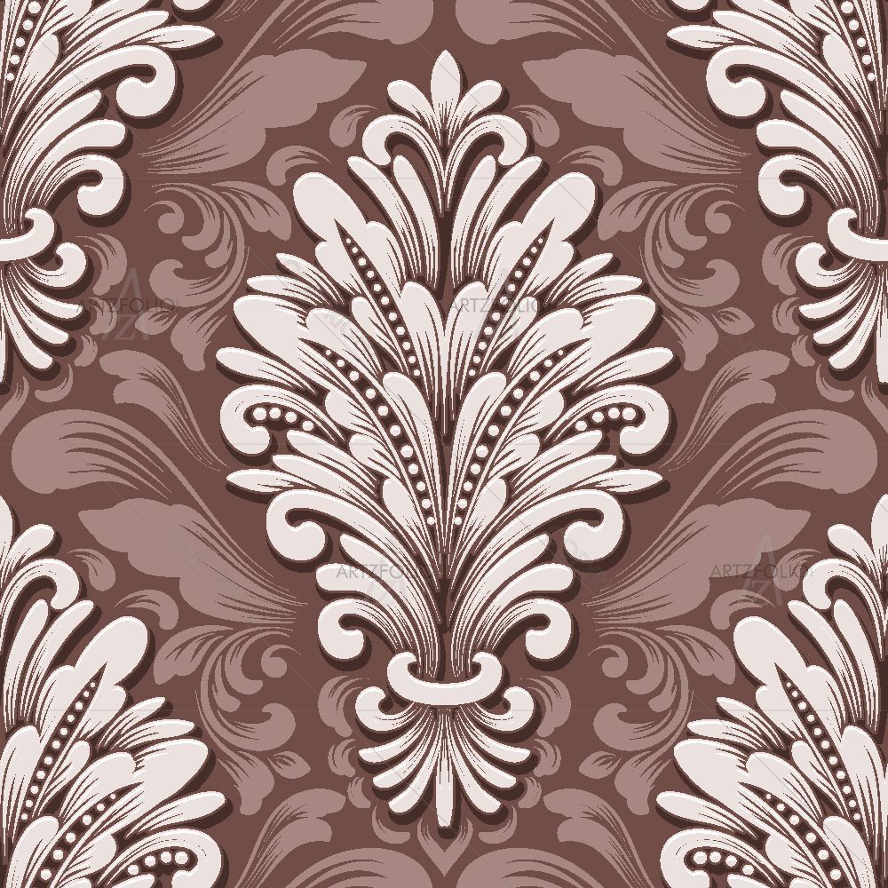 3D Damask Pattern — Botanical custom art by ArtzFolio