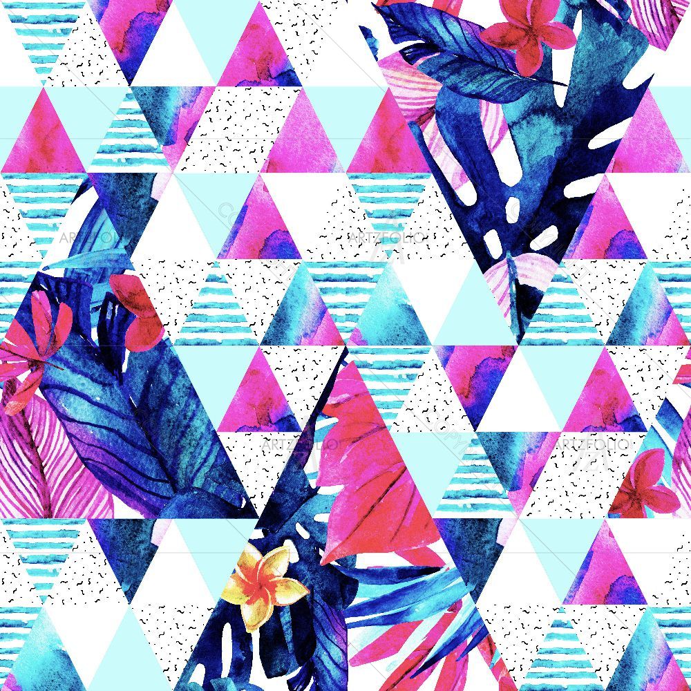 Watercolor Geometric Summer — custom-size art design 5016752