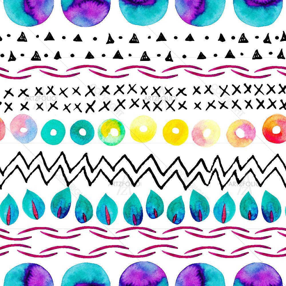 Watercolour Geometric Pattern D7 — custom-size art design 5016753