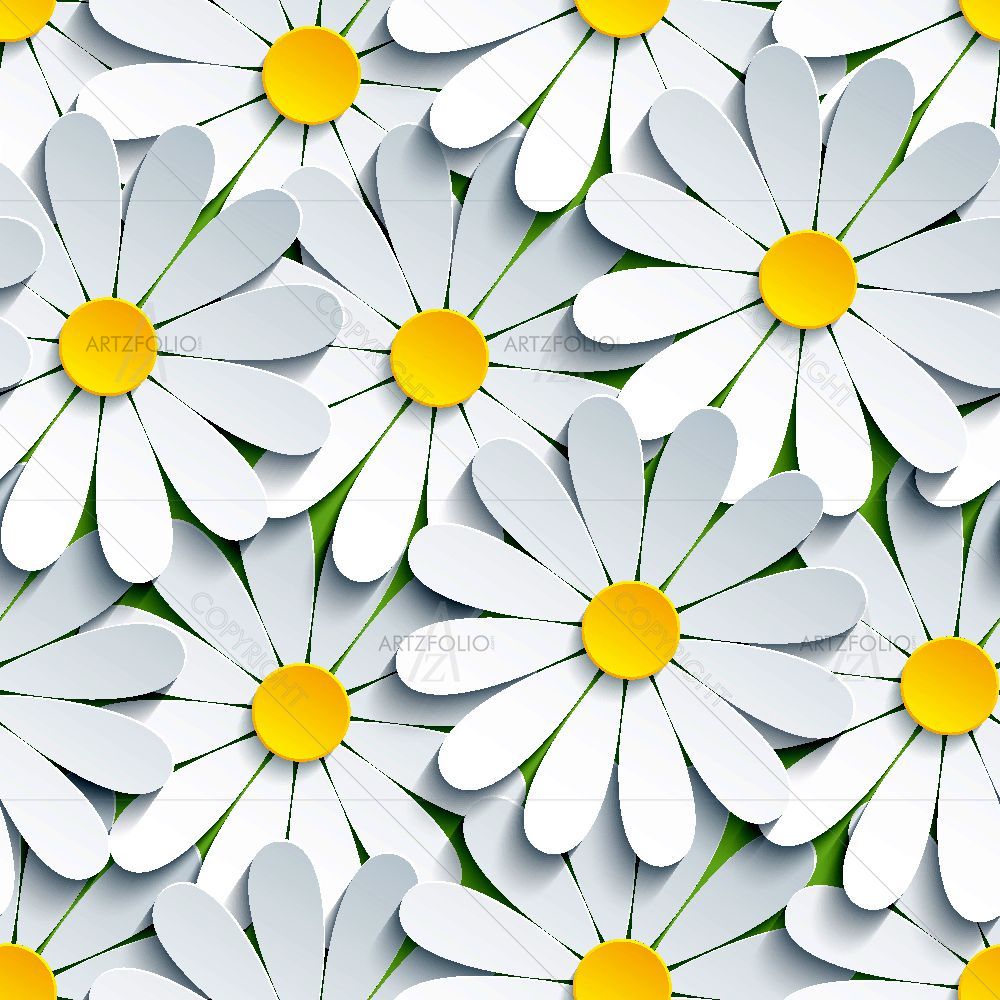 Floral 3D Pattern D2 — Botanical custom art by ArtzFolio
