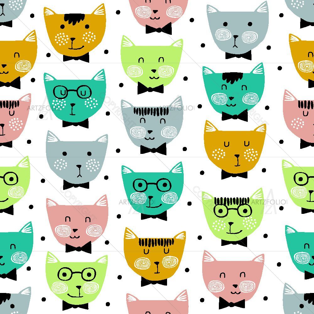 Cute Cats Pattern — custom-size art design 5016769