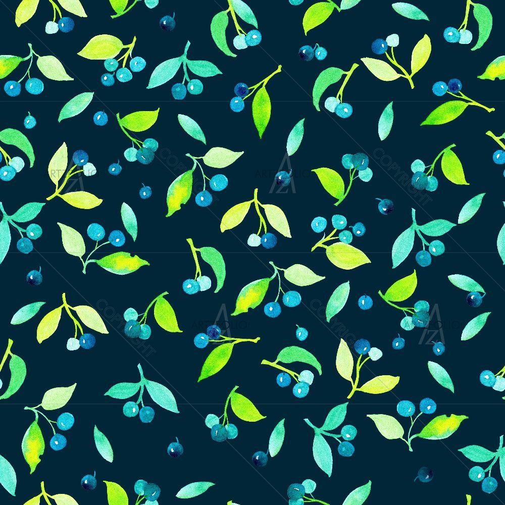 Leaves with Berries — Botanical custom art by ArtzFolio