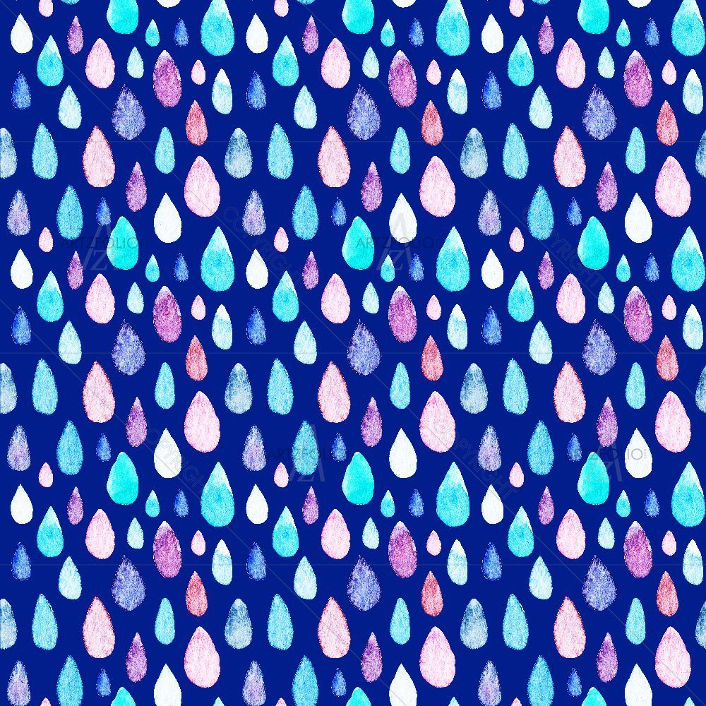 Watercolor Colorful Raindrops — Kids & Nursery custom art by ArtzFolio