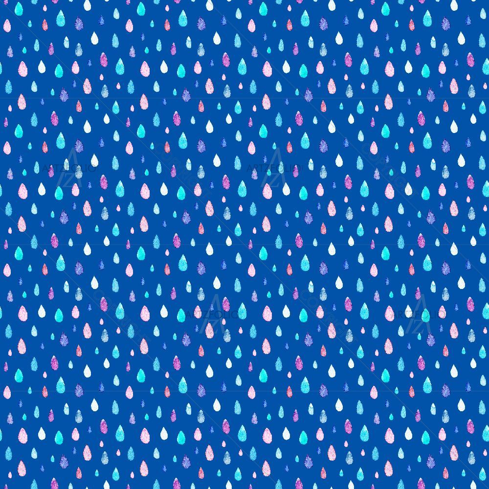 Hand Painted Watercolor Raindrops — custom-size art design 5016812