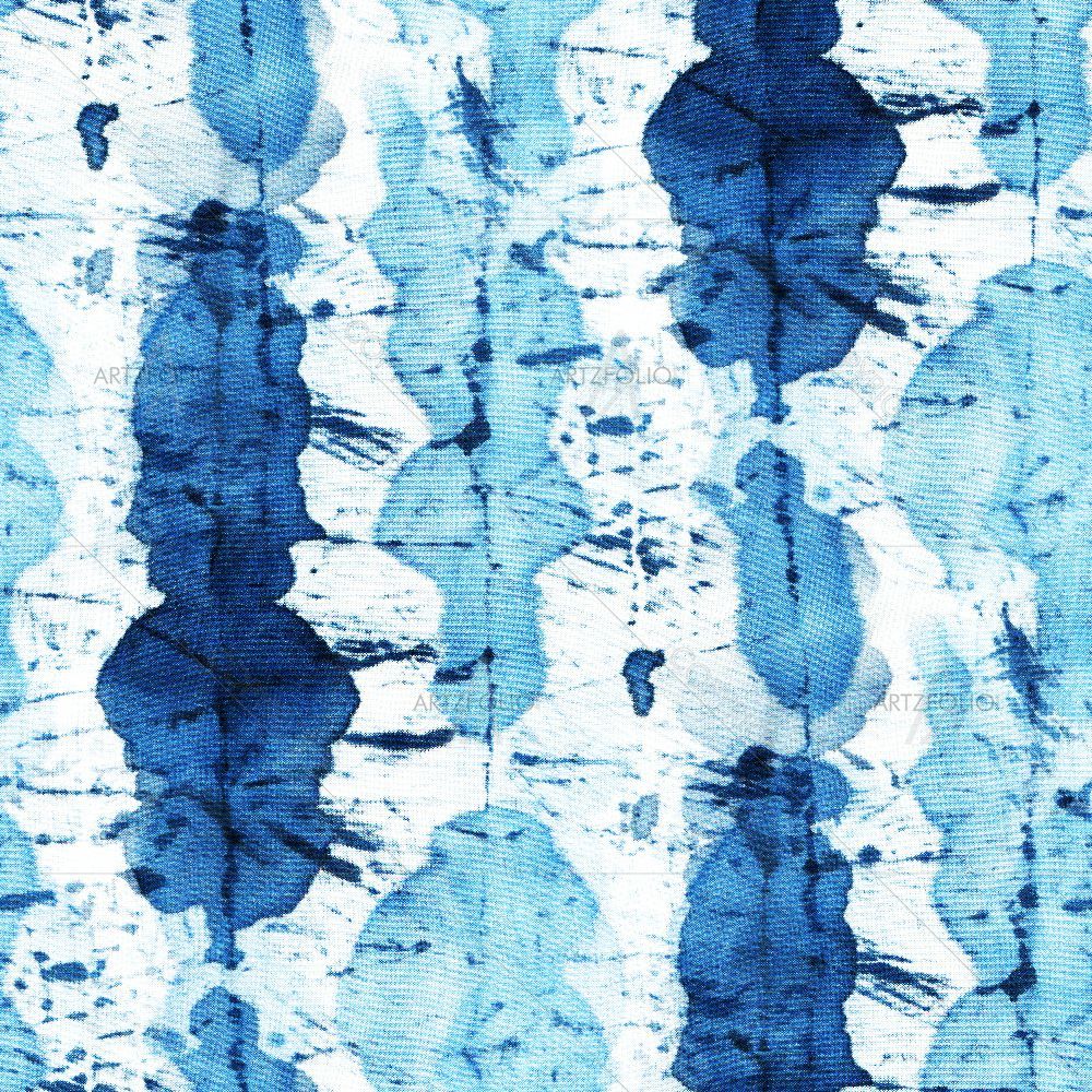 Shibori Indigo Batik D11 — Abstract custom art by ArtzFolio