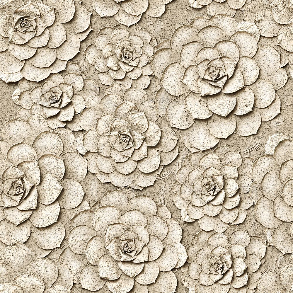 3D White Floral Pattern — custom-size art design 5016834