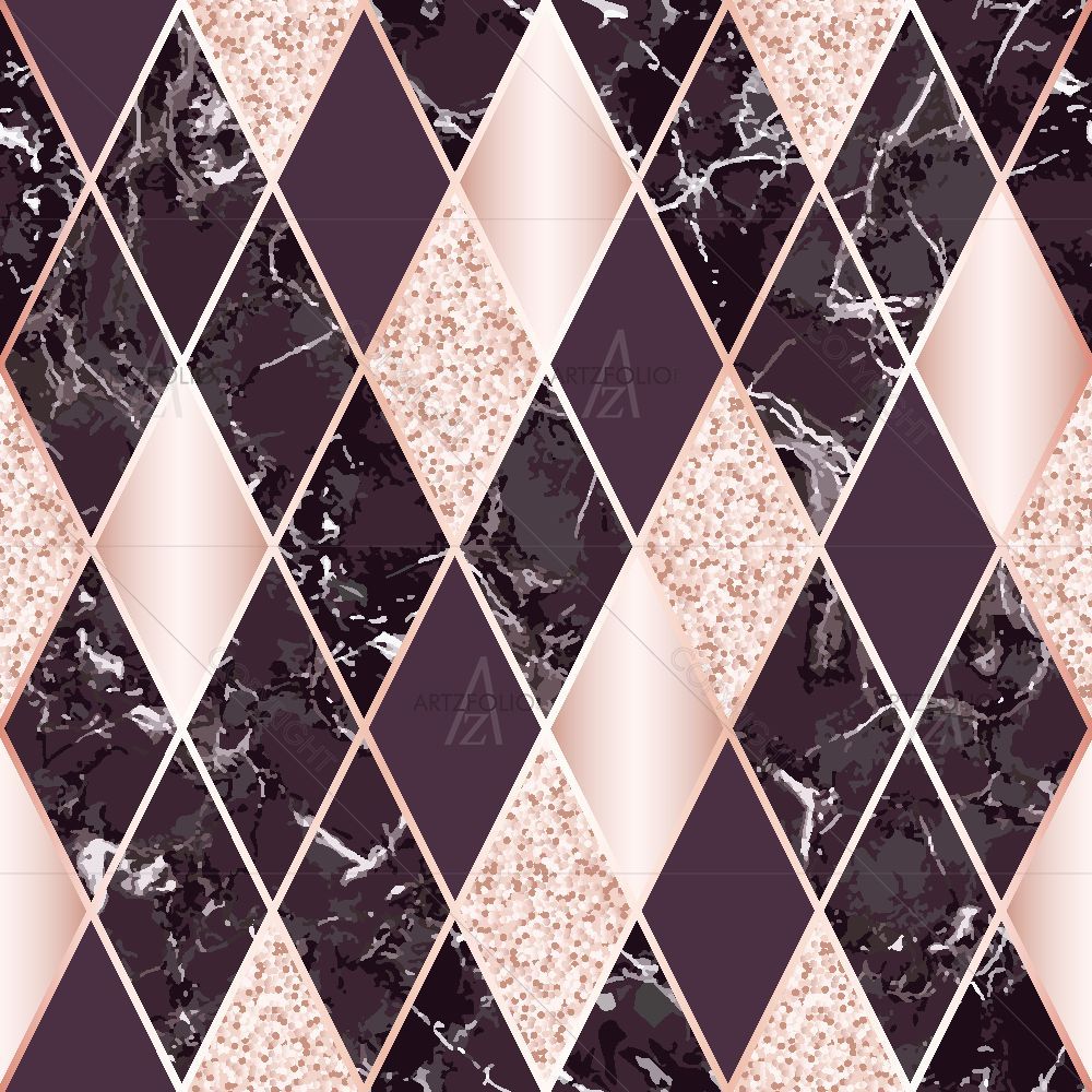 Marble Pattern with Pink Golden Lines — custom-size art design 5016845