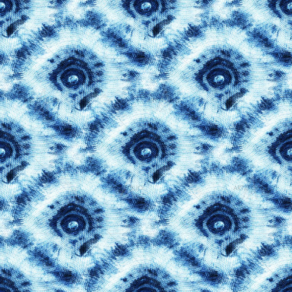Shibori Indigo Batik D12 — custom-size art design 5016848