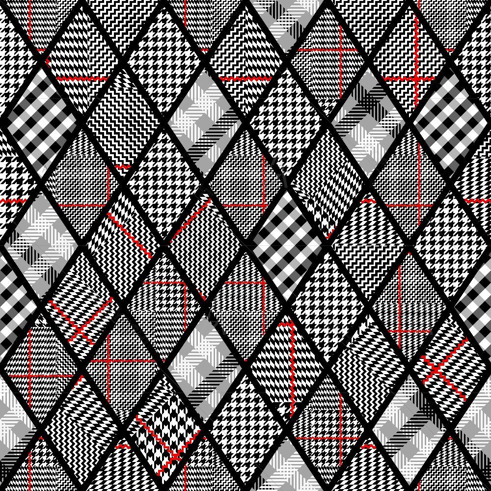 Black White Patchwork Art — custom-size art design 5016850