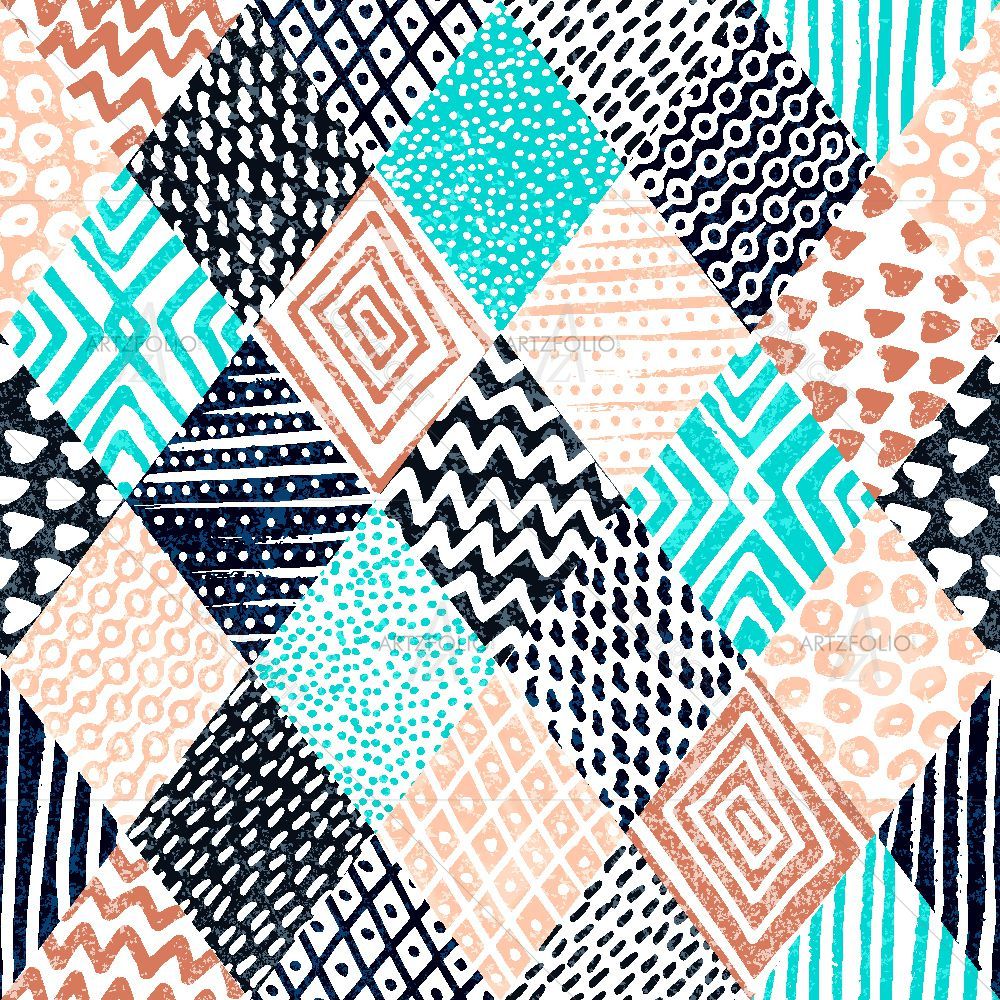Vintage Geometric Pattern D2 — Abstract custom art by ArtzFolio