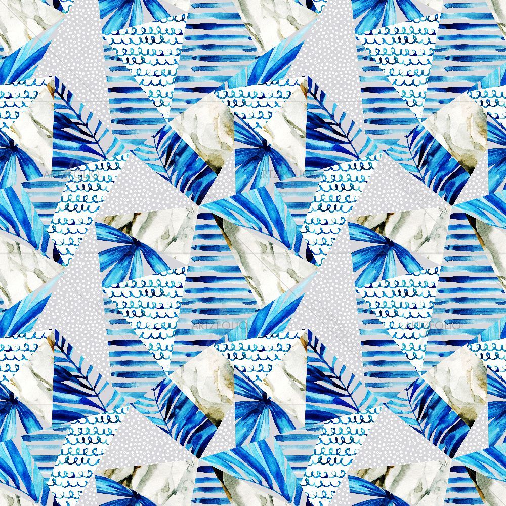 Abstract Marine Triangles D1 — Abstract custom art by ArtzFolio