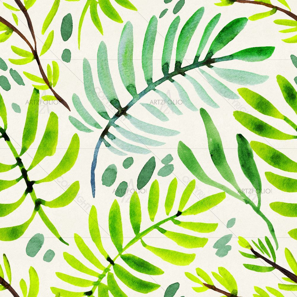 Watercolor Floral Pattern D62 — custom-size art design 5016866