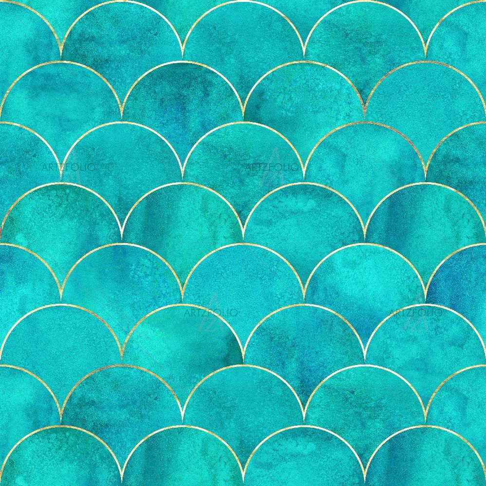 Mermaid Fish Scale Wave — custom-size art design 5016883