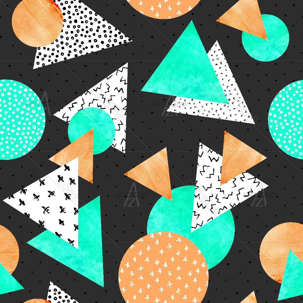 Abstract Triangles Circles — custom-size art design 5016885