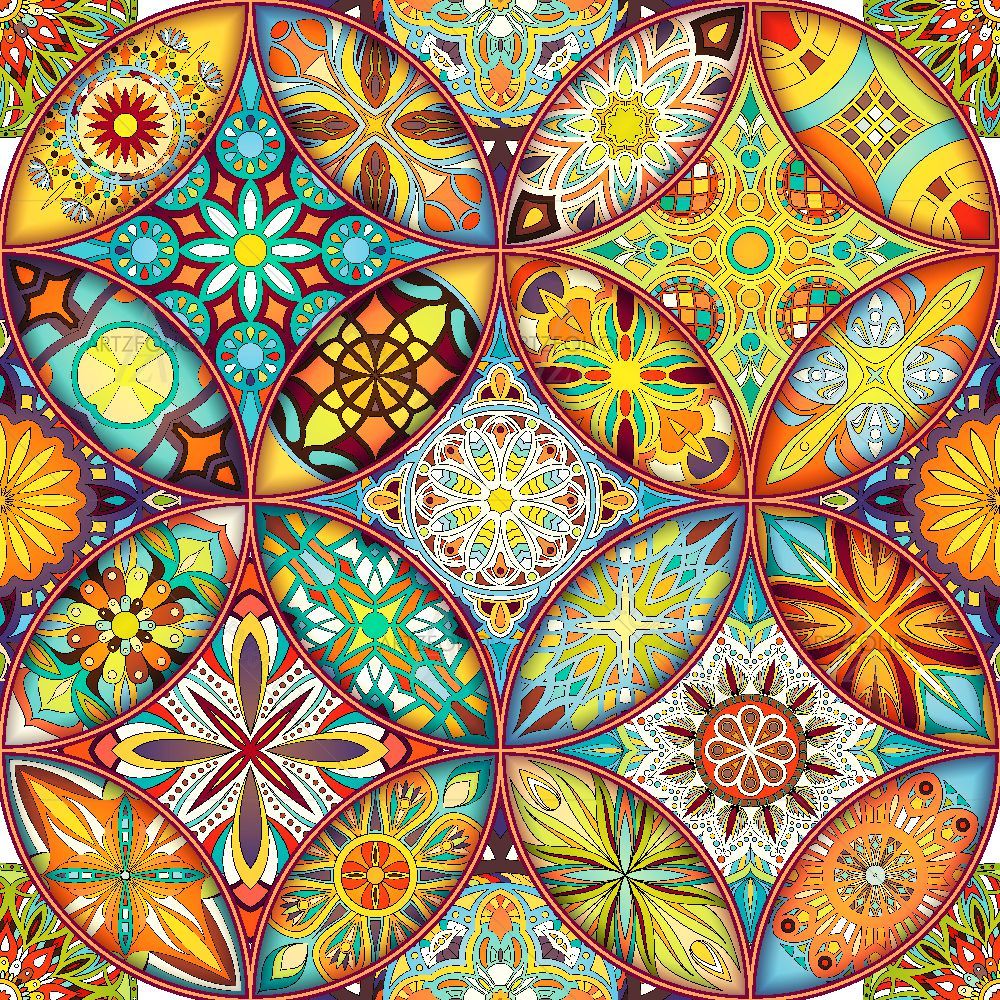 Ethnic Floral Mandala D1 — custom-size art design 5016890