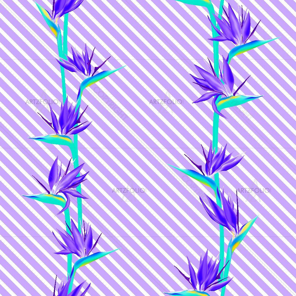 Exotic African Crane Flower D2 — Botanical custom art by ArtzFolio