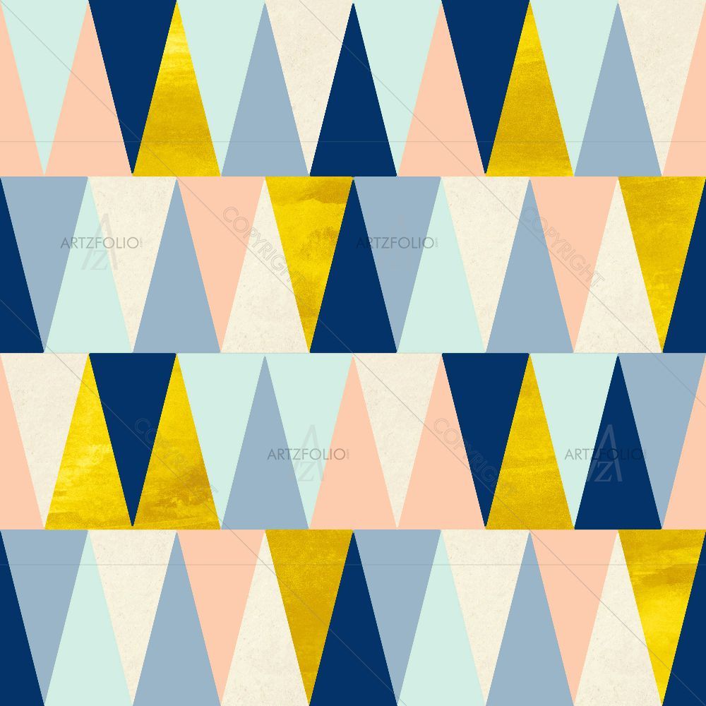 Colorful Triangles D6 — Abstract custom art by ArtzFolio
