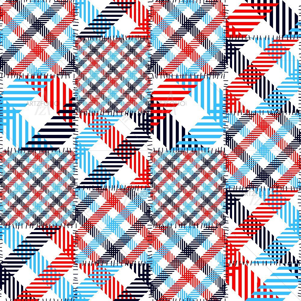 Classic Plaid Patchwork — Abstract custom art by ArtzFolio
