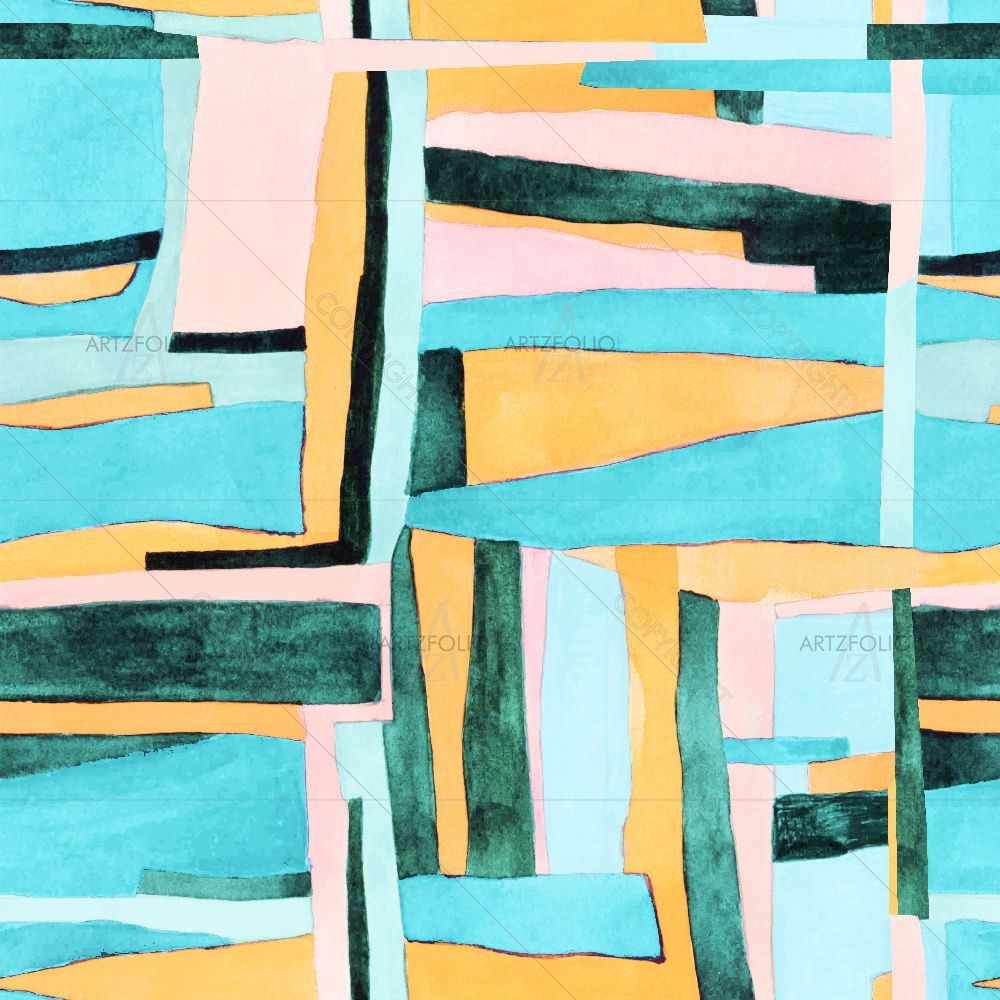 Abstract Geometric Stripes D14 — Abstract custom art by ArtzFolio