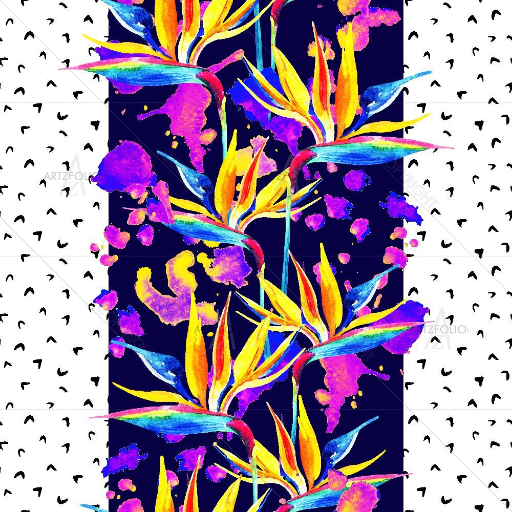 Watercolor Tropical Leaves D4 — Botanical custom art by ArtzFolio