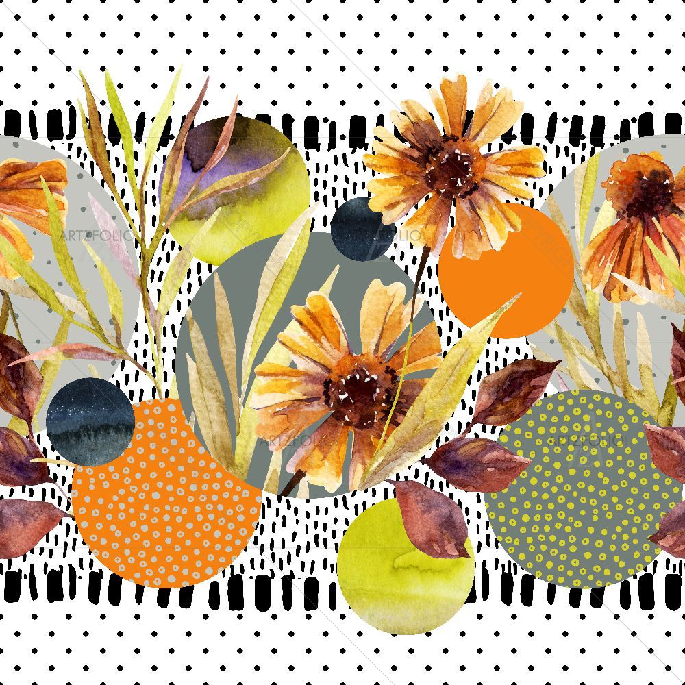 Watercolor Floral Leaves D9 — Botanical custom art by ArtzFolio