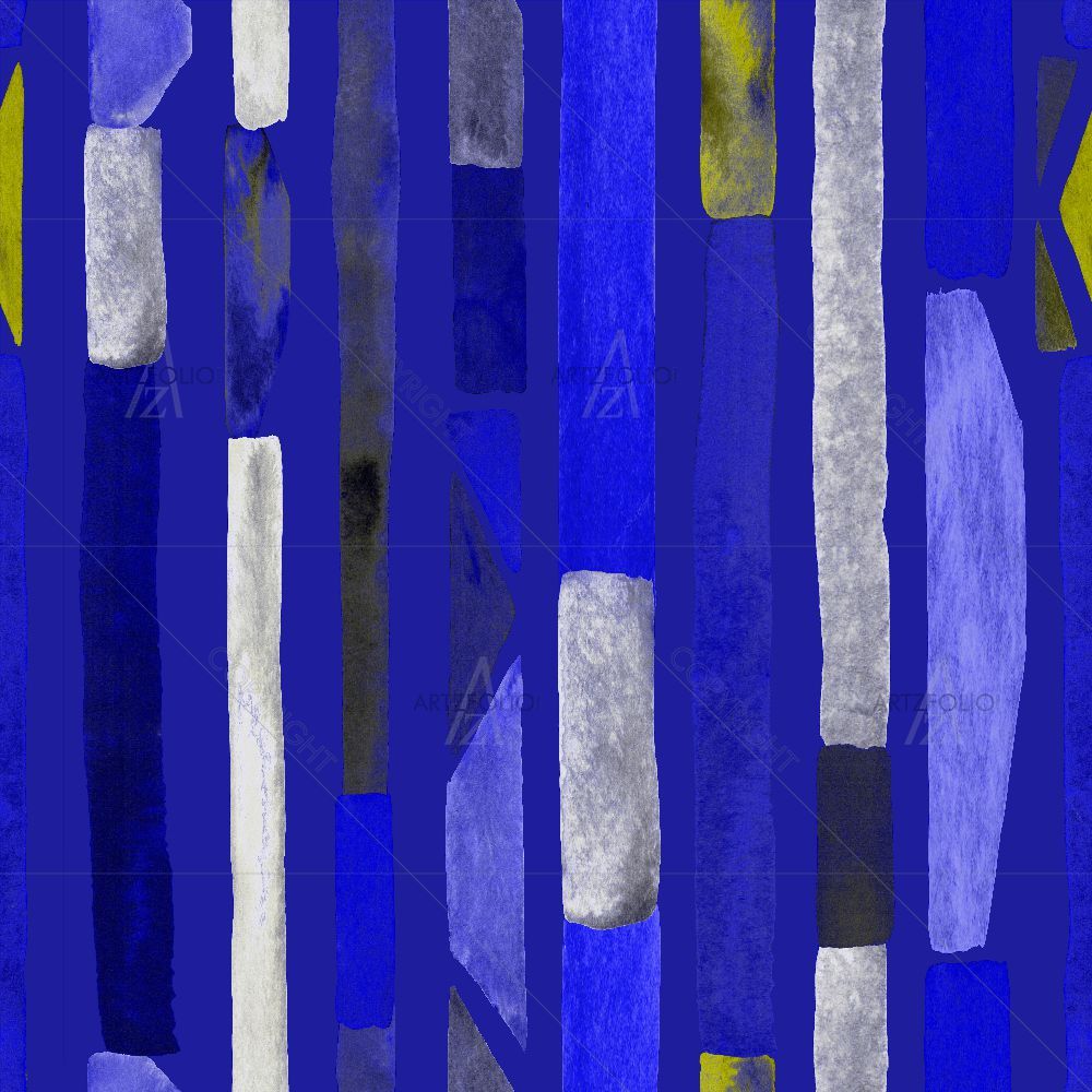 Indigo Blue Kaleidoscope Lines D1 — custom-size art design 5016968