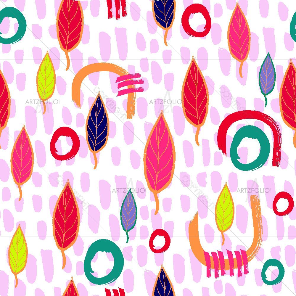 Abstract Floral Pattern D2 — custom-size art design 5016976