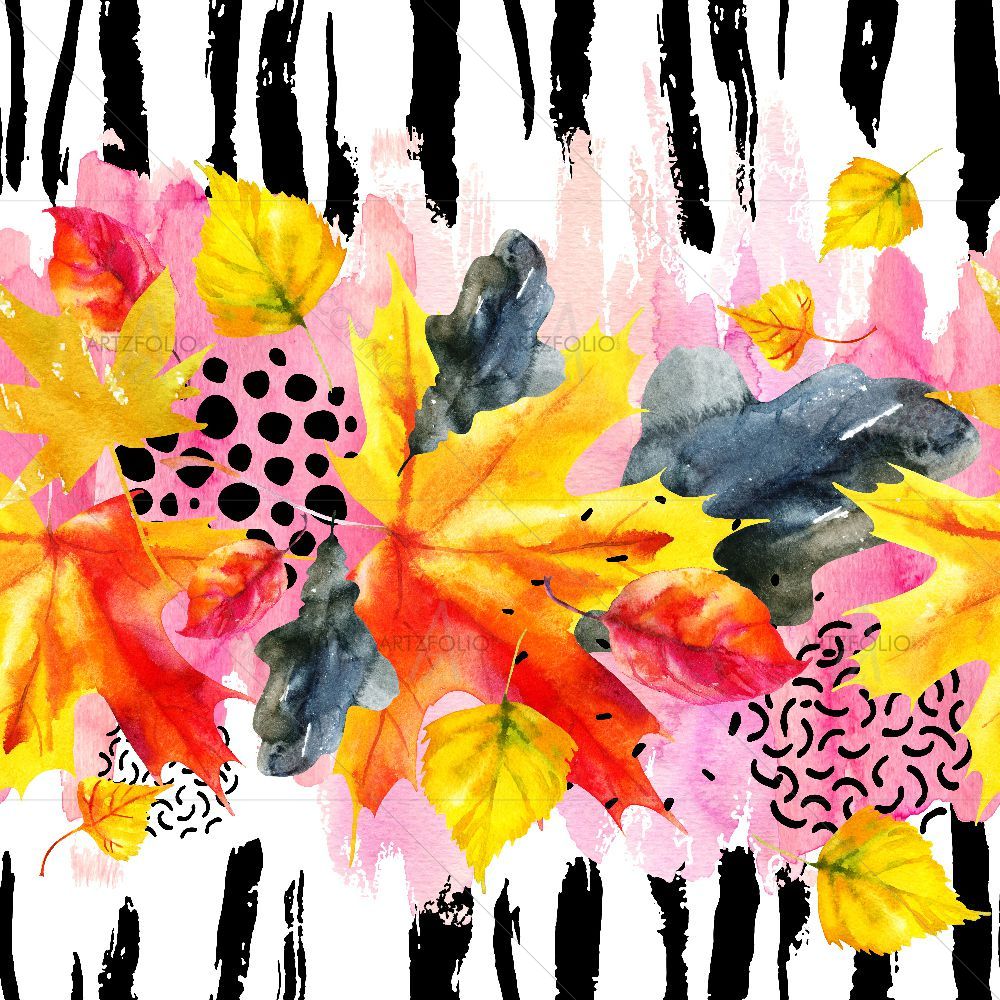 Watercolor Abstract Autumn — Botanical custom art by ArtzFolio