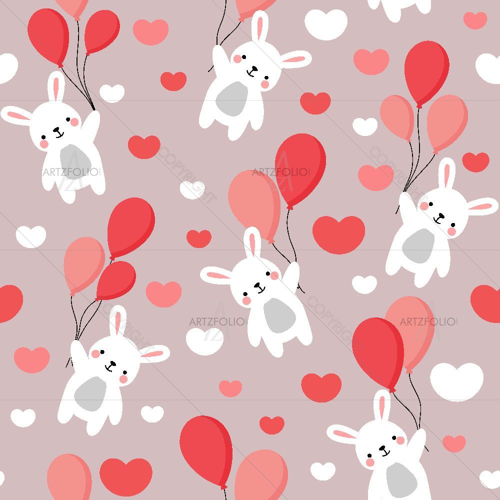 Bunny Flying in Sky — Animals custom art by ArtzFolio