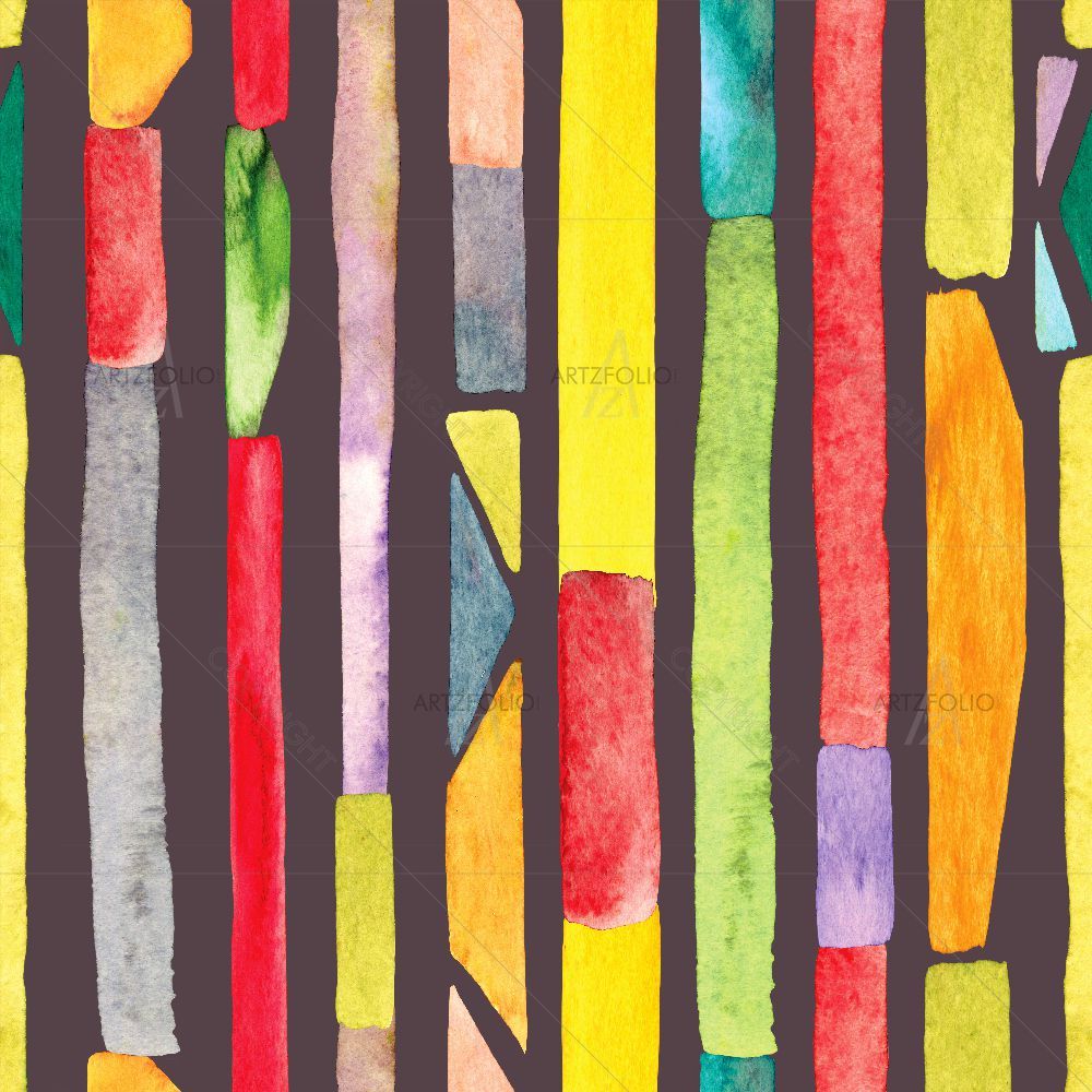 Watercolor Bauhaus Stripes — Cubism custom art by ArtzFolio