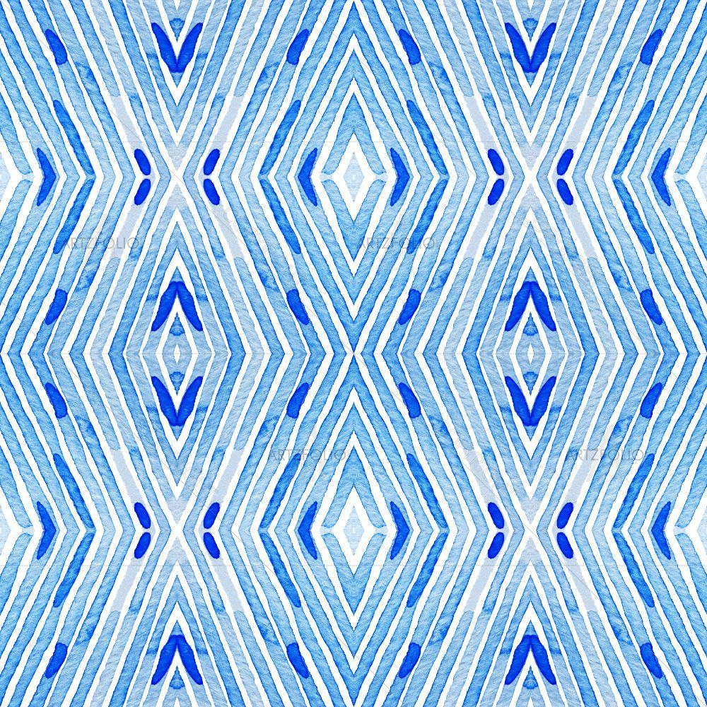 Blue Watercolor Stripes — custom-size art design 5016999