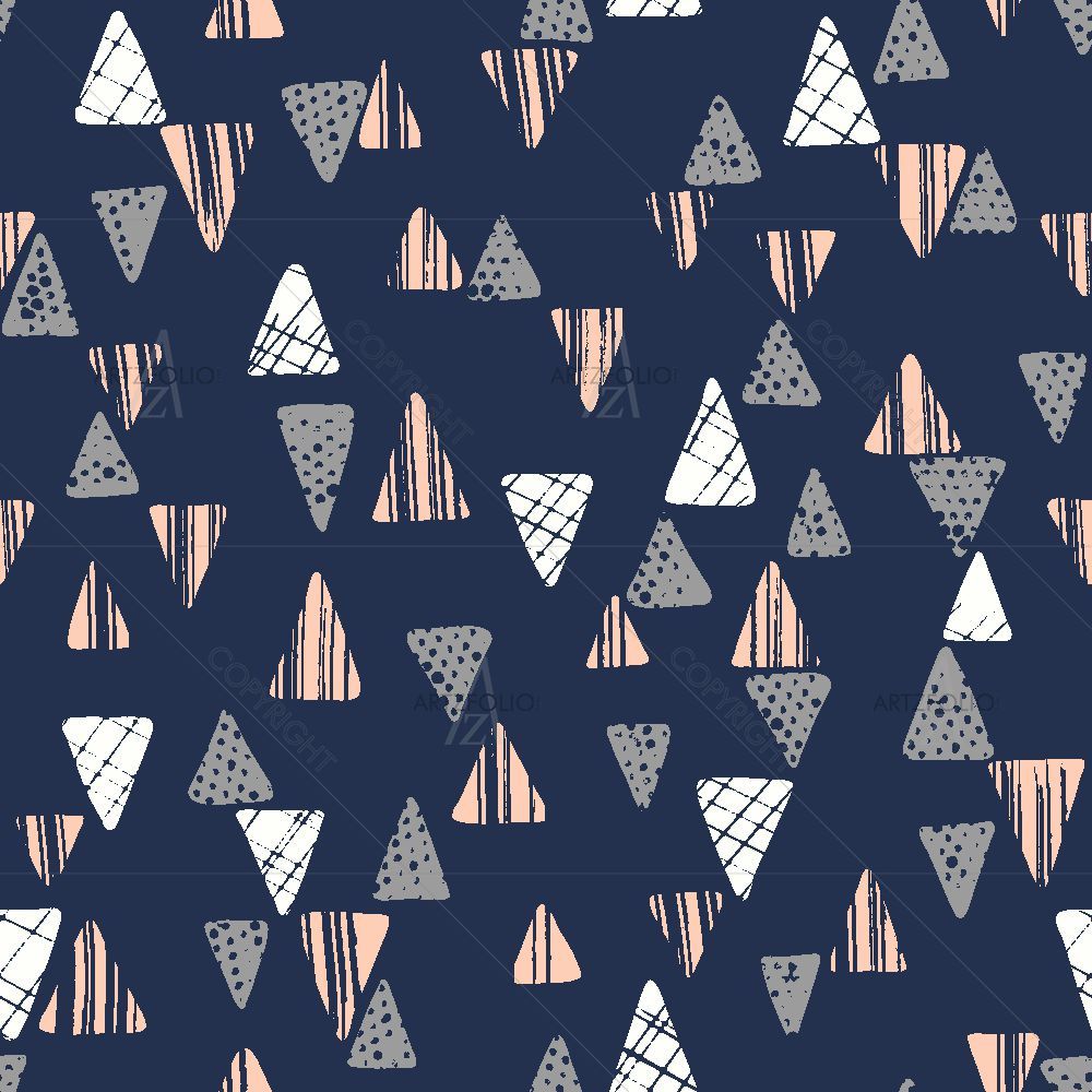 Hand-Drawn Tribal Triangles — custom-size art design 5017006