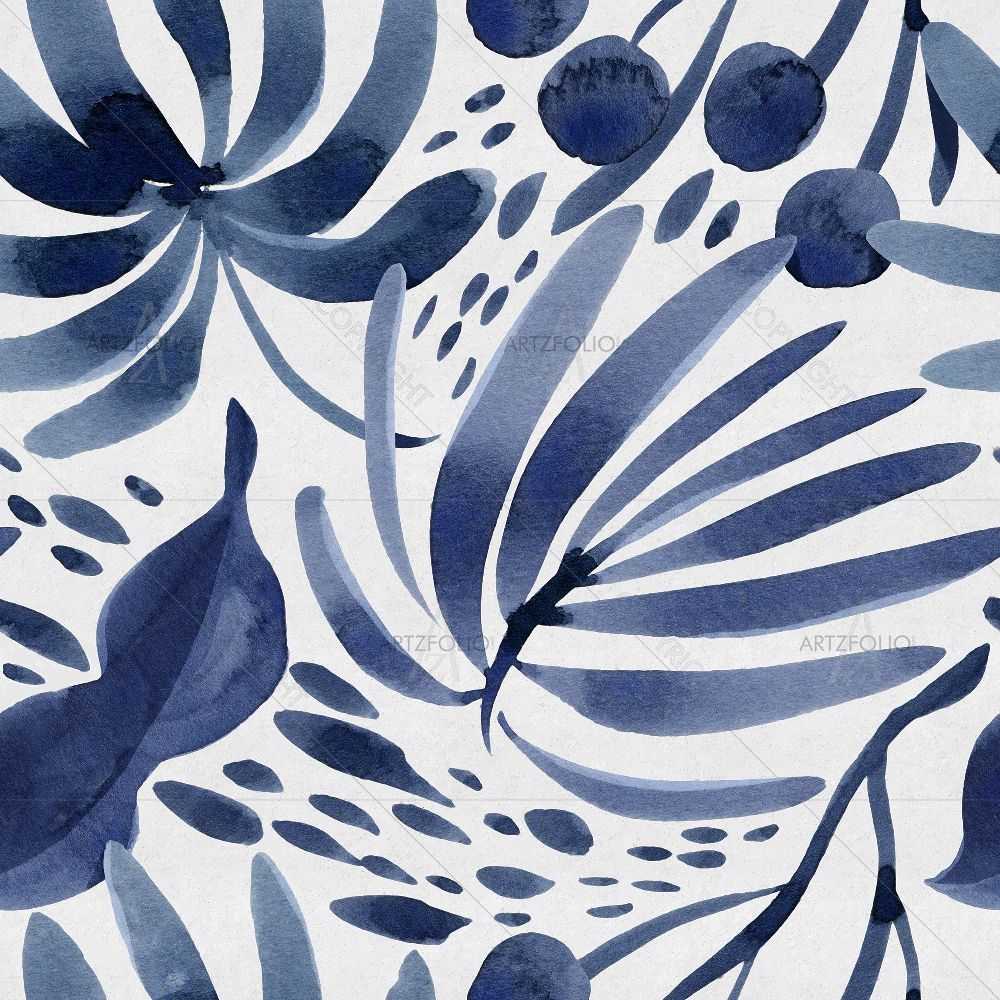 Watercolor Floral Pattern D72 — Botanical custom art by ArtzFolio
