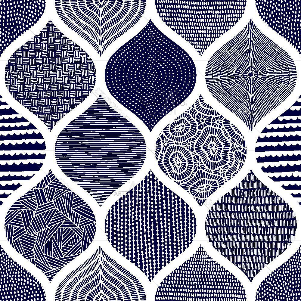 Blue & White Waves — custom-size art design 5017029