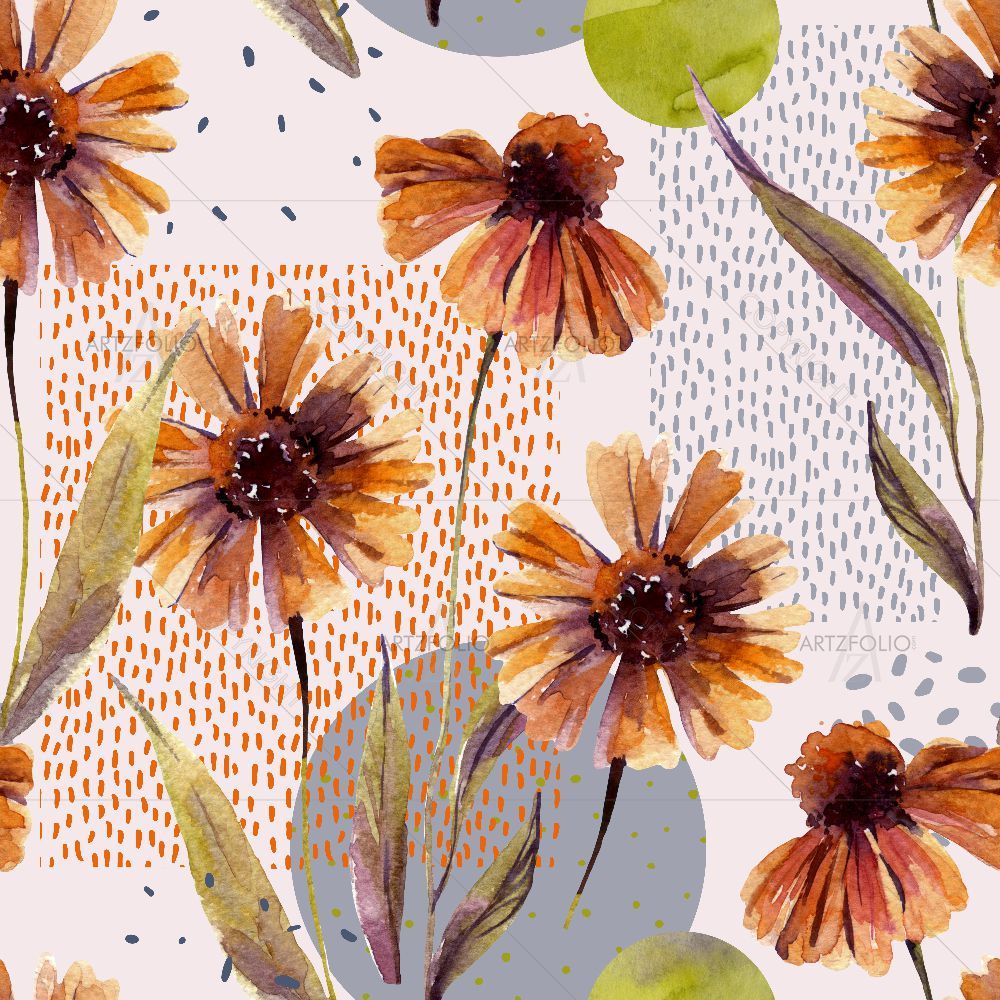 Watercolor Floral Leaves D13 — Botanical custom art by ArtzFolio