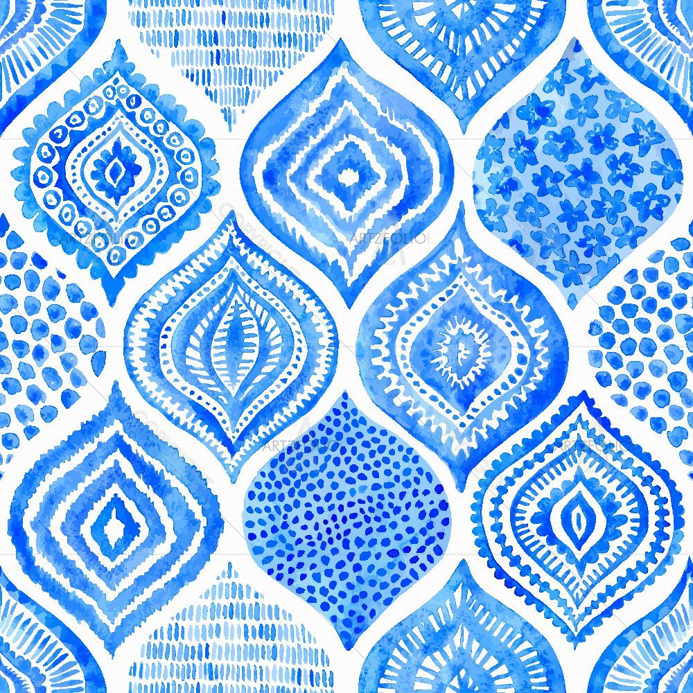 Vintage Watercolor Ornamental Pattern — Devotional custom art by ArtzFolio