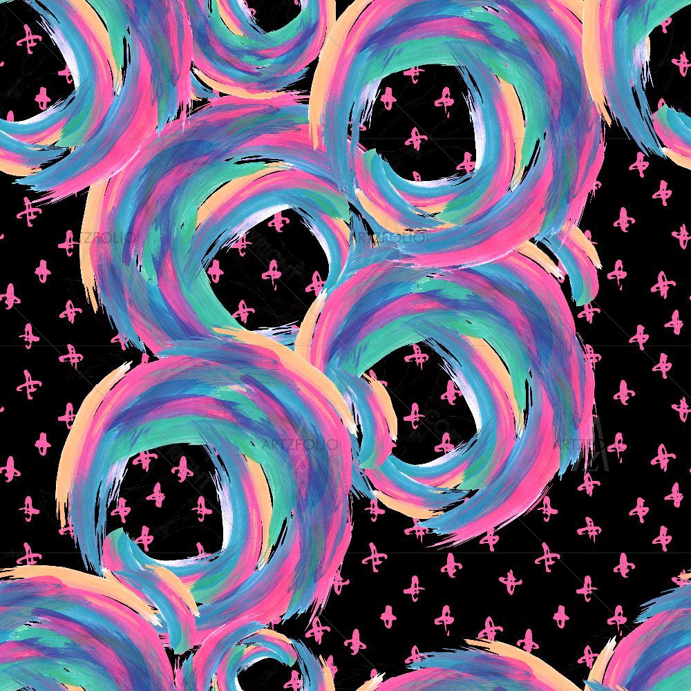 Abstract Circles Brushstrokes D1 — custom-size art design 5017063