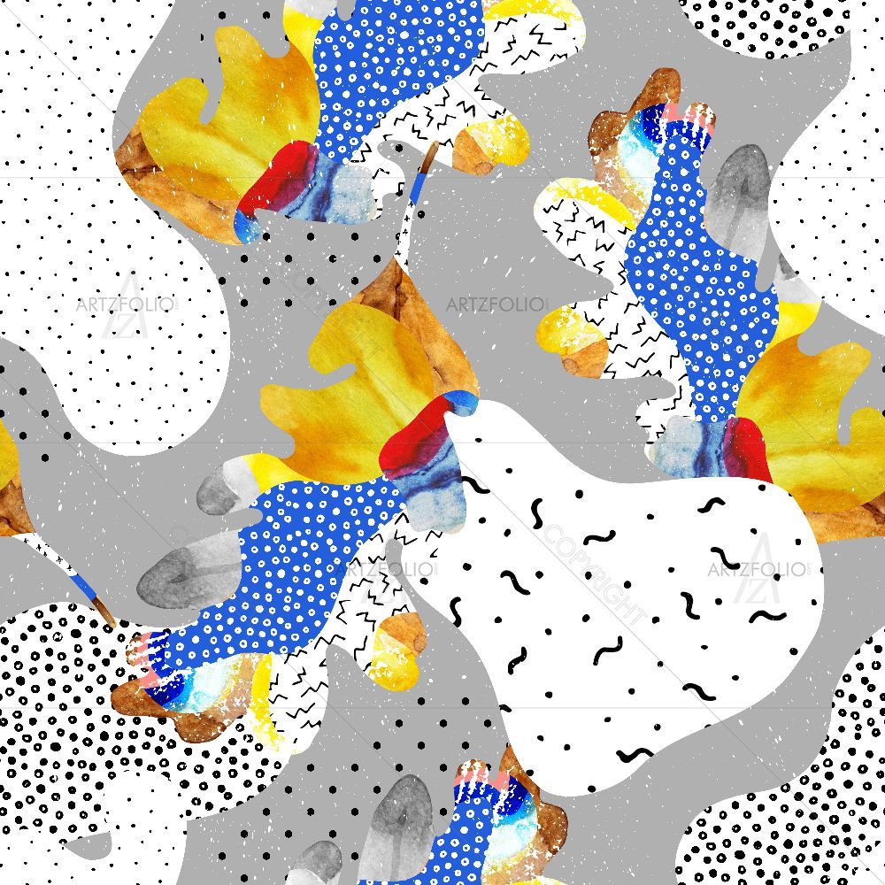 Abstract Autumn Pattern D2 — Botanical custom art by ArtzFolio